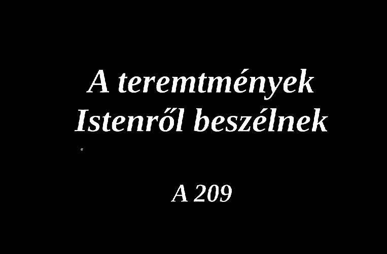 A termtmények Istenről beszélnek