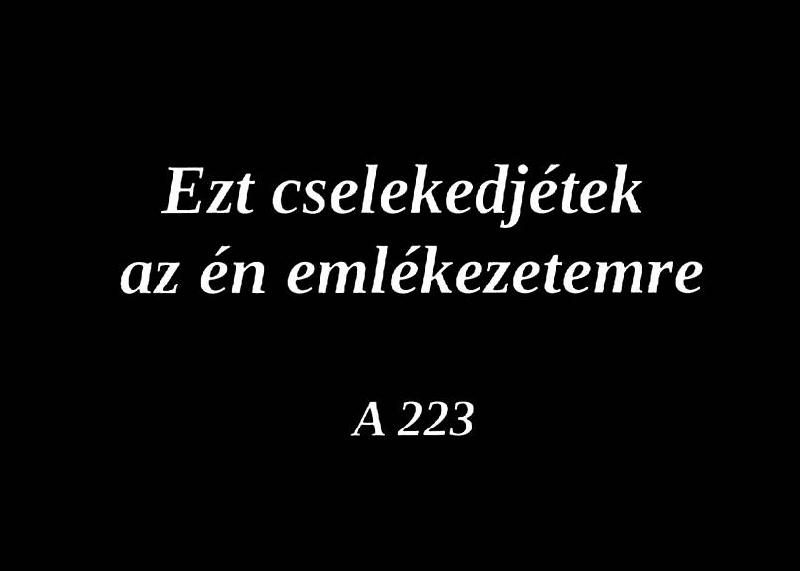Ezt cselekedjétek az én emlékezetemre